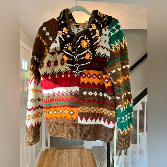 HOST PICM Chamula hand-knit hooded cowichan-style zipped cardigan - Picture 9 of 11